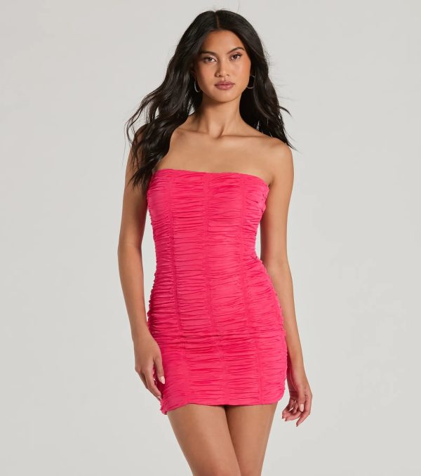 Chic Mesh Strapless Bodycon Mini Dress - Image 5