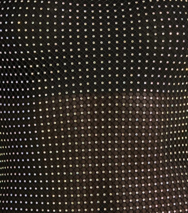 Dancing Babe Strapless Rhinestone Fishnet Mini Dress - Image 4