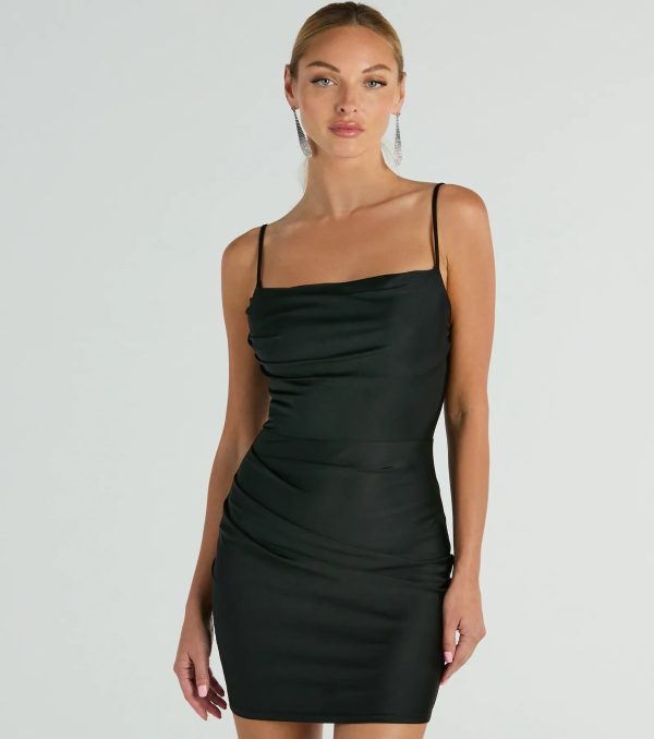 Flawless Allure Cowl Neck Bodycon Mini Dress - Image 5