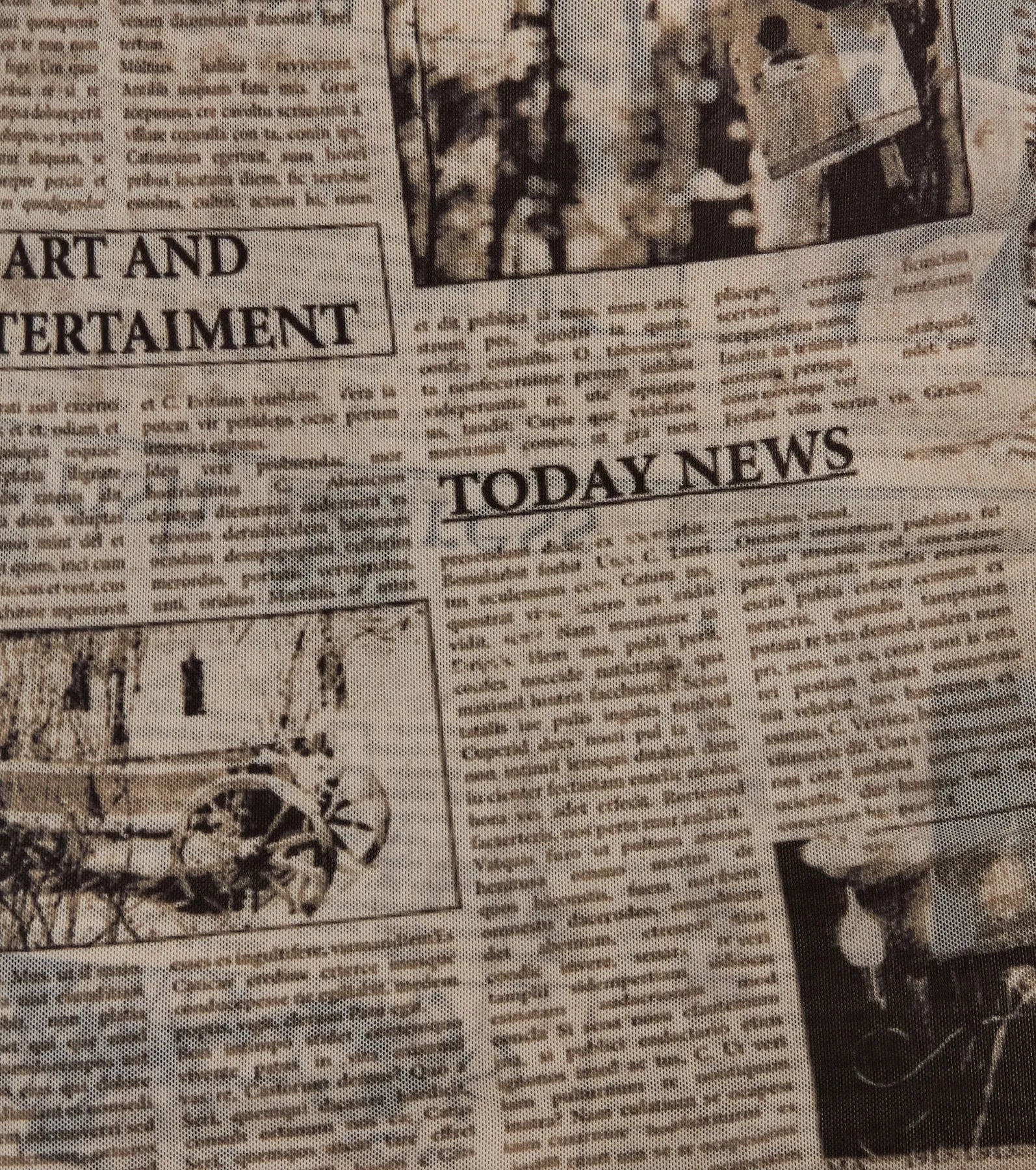 Read All About It Newspaper Bodycon Mini Dress - Image 4