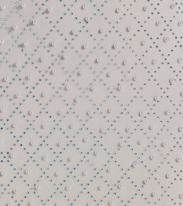 Sophisticated Radiance Rhinestone And Faux Pearl Mesh Mini Dress - Image 4