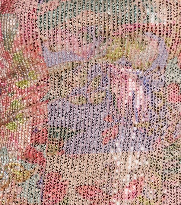 Statement Shimmer Sequin Floral Mini Dress - Image 4