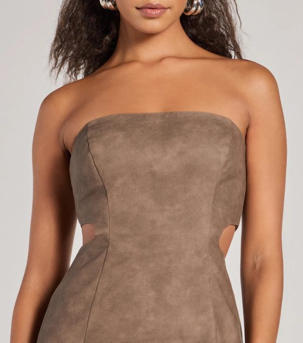 Iconic Allure Faux Leather Strapless Bodycon Mini Dress - Image 4