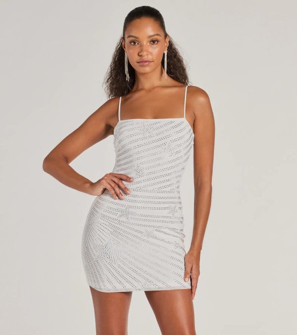 Star Tonight Rhinestone Mesh Mini Dress - Image 5