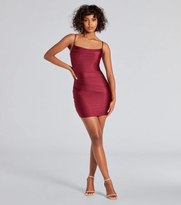 Flawless Allure Cowl Neck Bodycon Mini Dress - Image 23