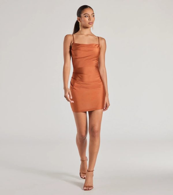 Flawless Allure Cowl Neck Bodycon Mini Dress - Image 35