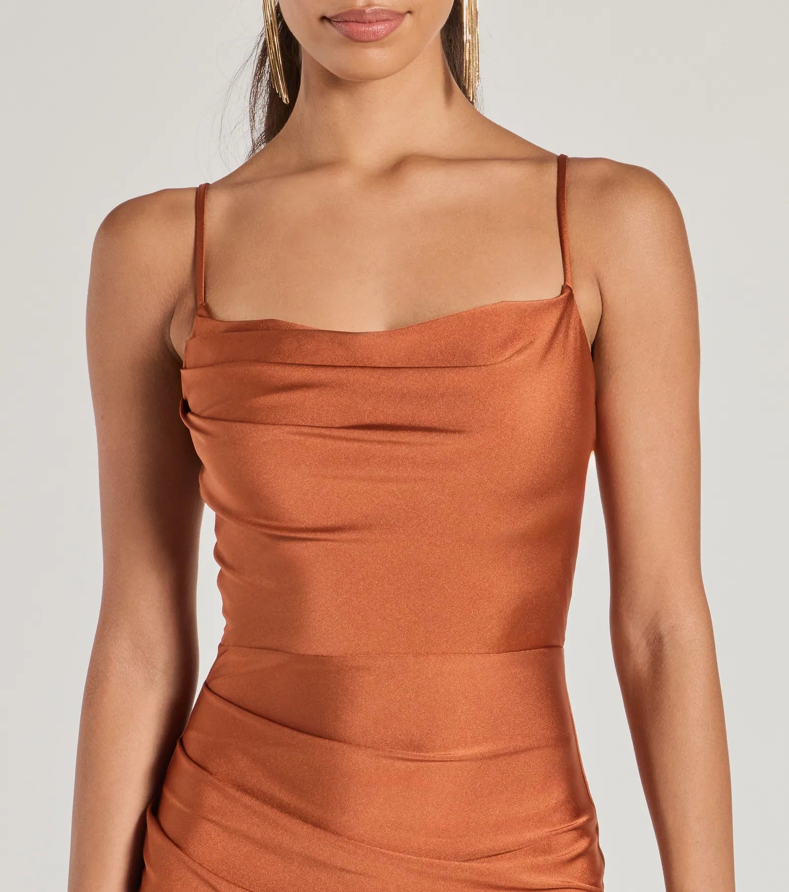 Flawless Allure Cowl Neck Bodycon Mini Dress - Image 36