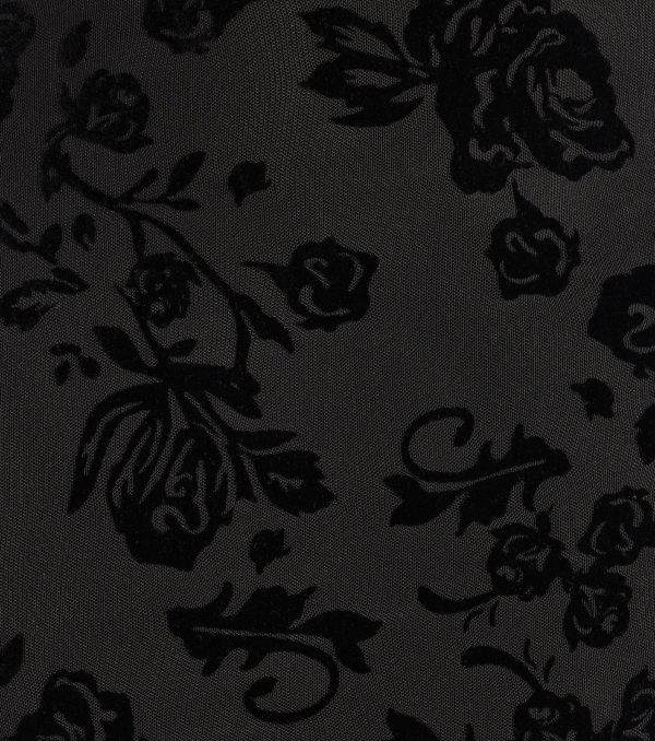 Heart Breaker Velvet Floral Pattern Halter Mini Dress - Image 4