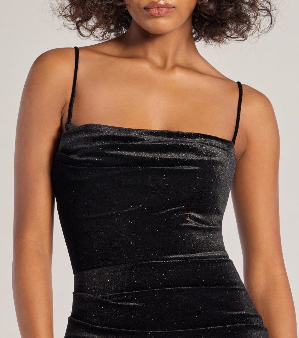 Enchanted Luxe Sleeveless Velvet Glitter Mini Dress - Image 4