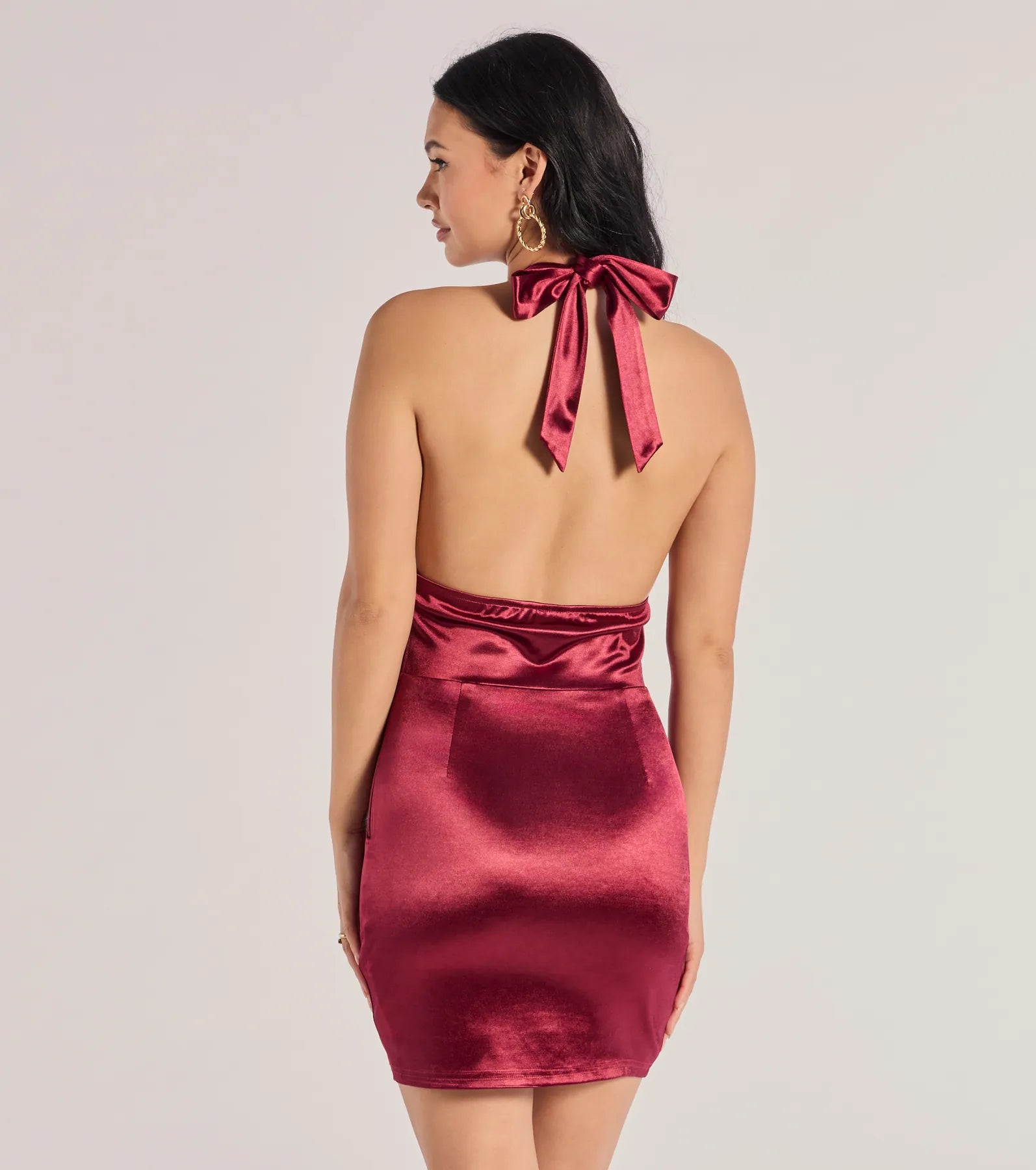 Pour It Up Halter Corset Satin Mini Dress - Image 2