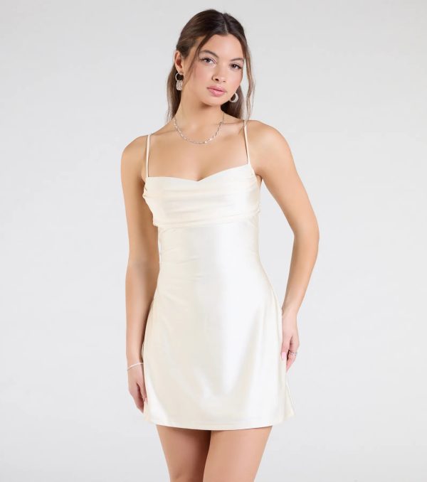 Sleek Sophistication A-Line Pleated Mini Dress - Image 9