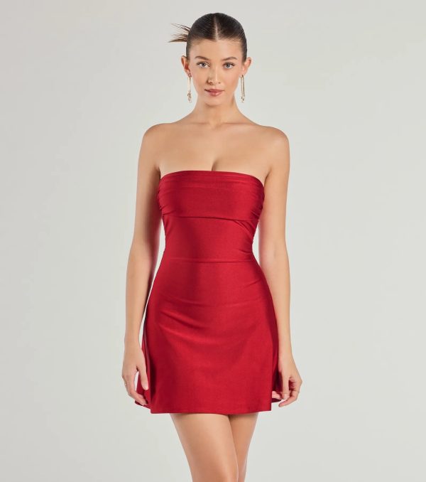 So Your Vibe Strapless A-line Mini Dress - Image 28
