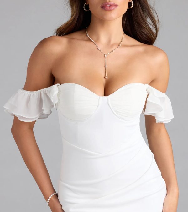 Arrive On The Scene Ruffle Bodycon Crepe Mini Dress - Image 8