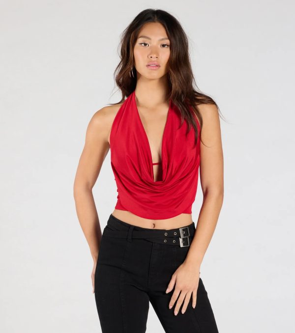 Take The Plunge Sleeveless Halter Crop Top - Image 22