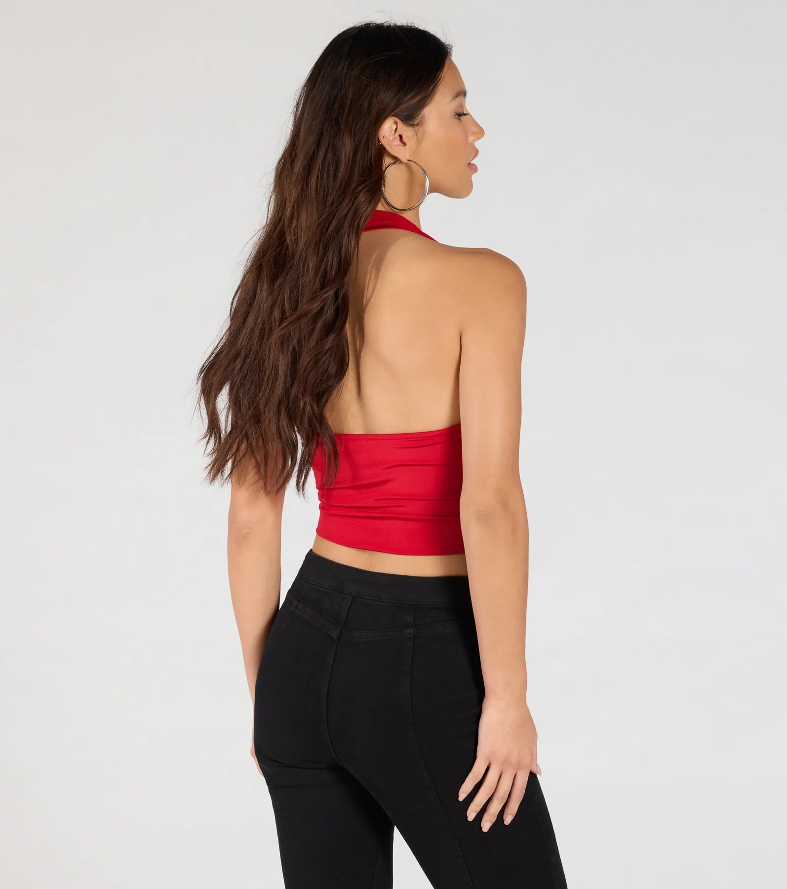 Take The Plunge Sleeveless Halter Crop Top - Image 23