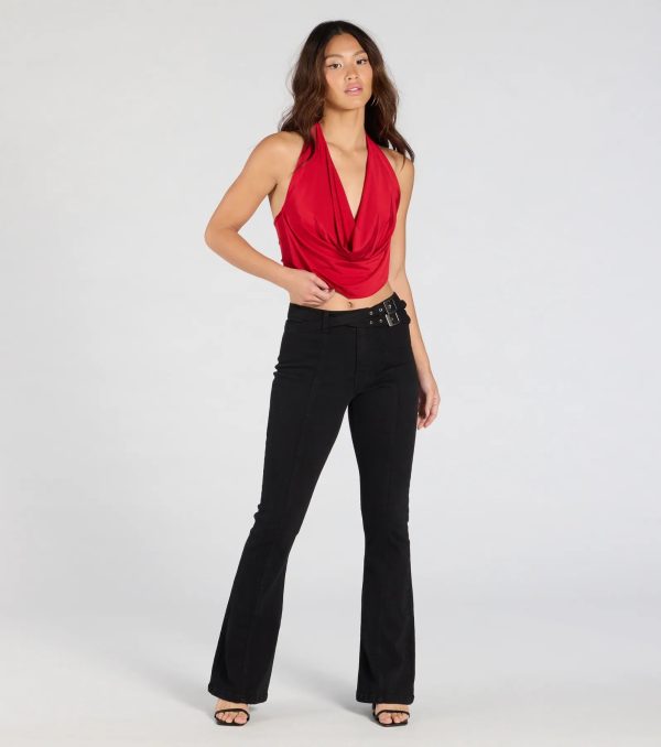 Take The Plunge Sleeveless Halter Crop Top - Image 24