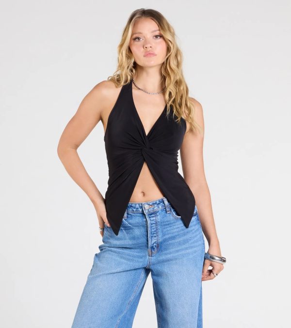Routinely Cute Halter Knot Crop Top - Image 2