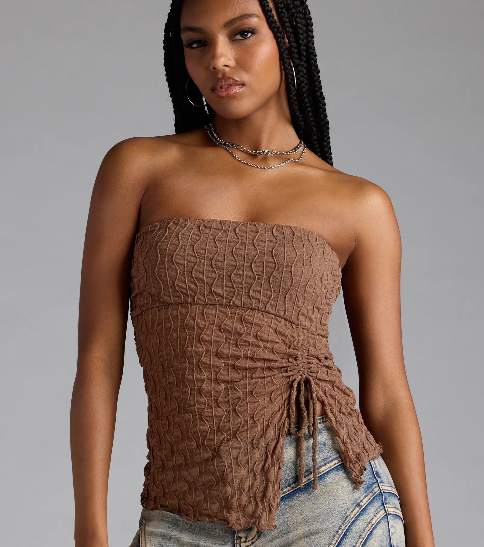Trendy Era Sheer Mesh Tube Top - Image 4