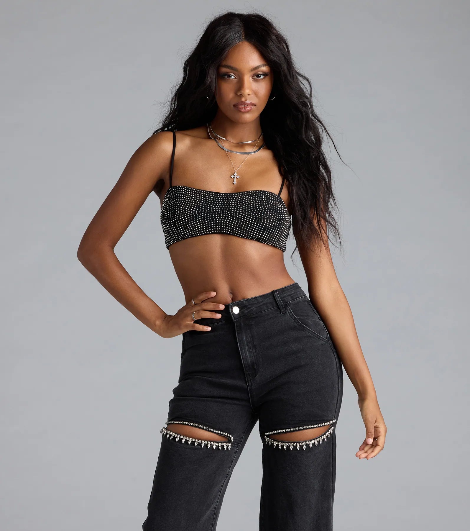 Just For Tonight Rhinestone Bra Top - Image 2