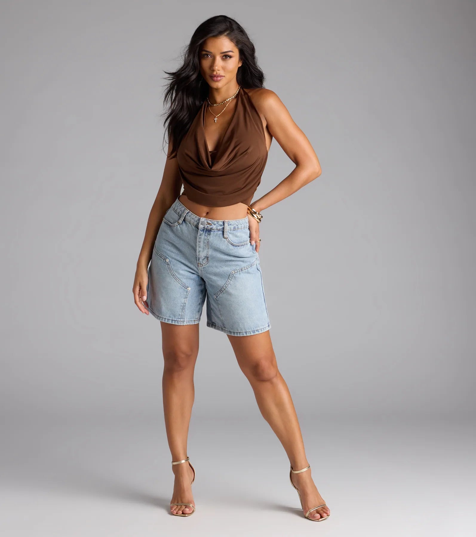 Take The Plunge Sleeveless Halter Crop Top - Image 52