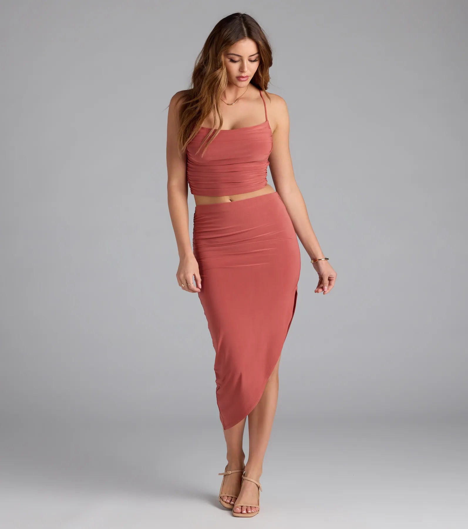 Always Happy Hour Cowl Neck Crop Top - Image 7