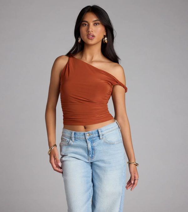 Iconic Chic One-Shoulder Crop Top - Image 13