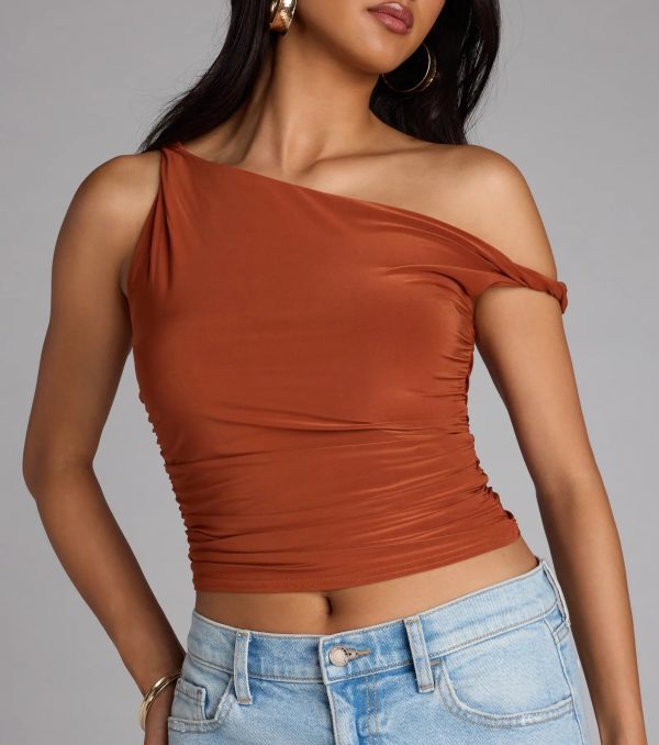 Iconic Chic One-Shoulder Crop Top - Image 16