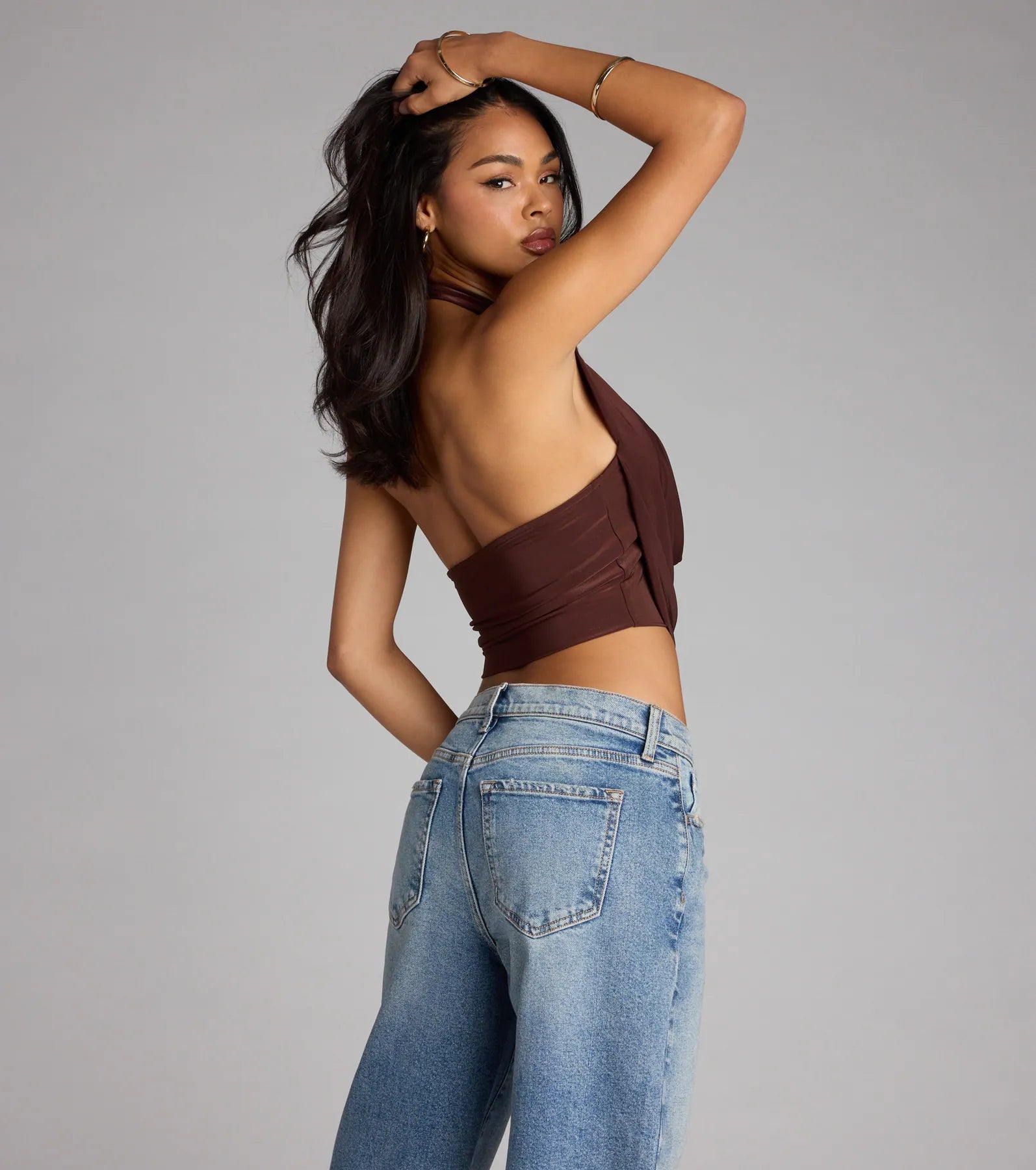 Take The Plunge Sleeveless Halter Crop Top - Image 55