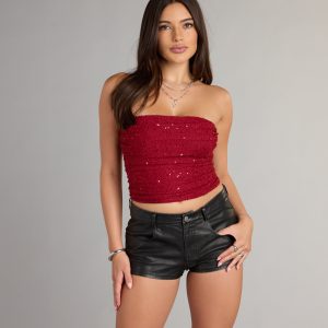 Shine Bright Sequin Beaded Crop Top