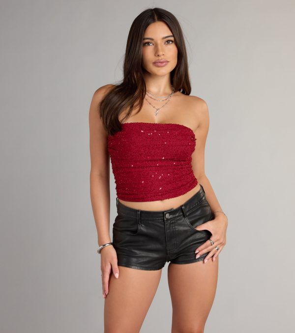 Shine Bright Sequin Beaded Crop Top