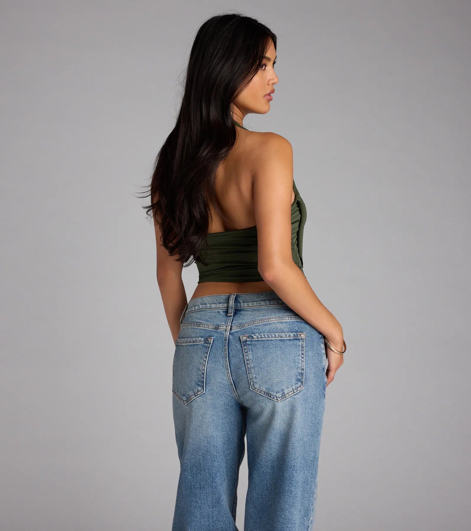 Take The Plunge Sleeveless Halter Crop Top - Image 59