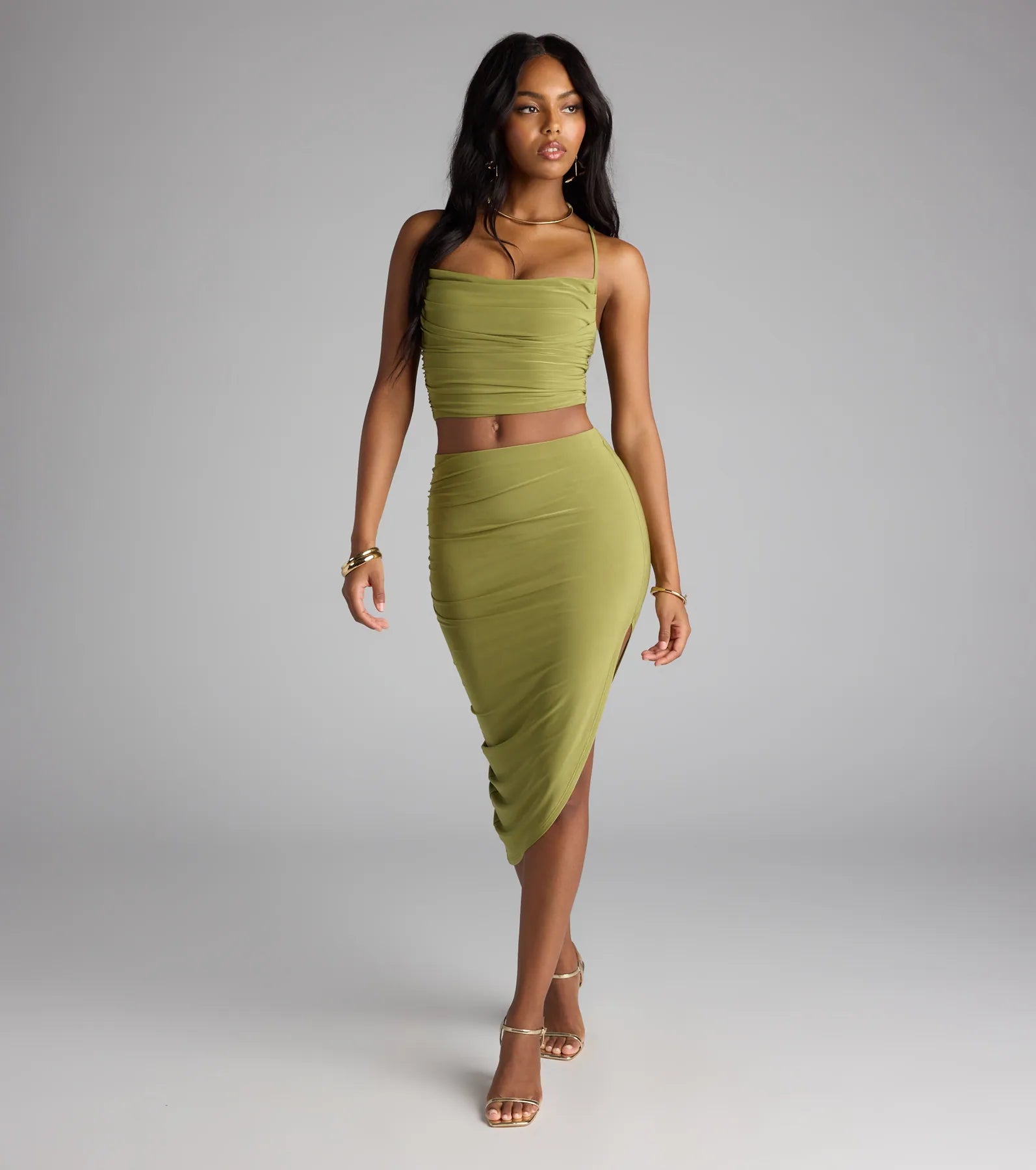 Always Happy Hour Cowl Neck Crop Top - Image 11