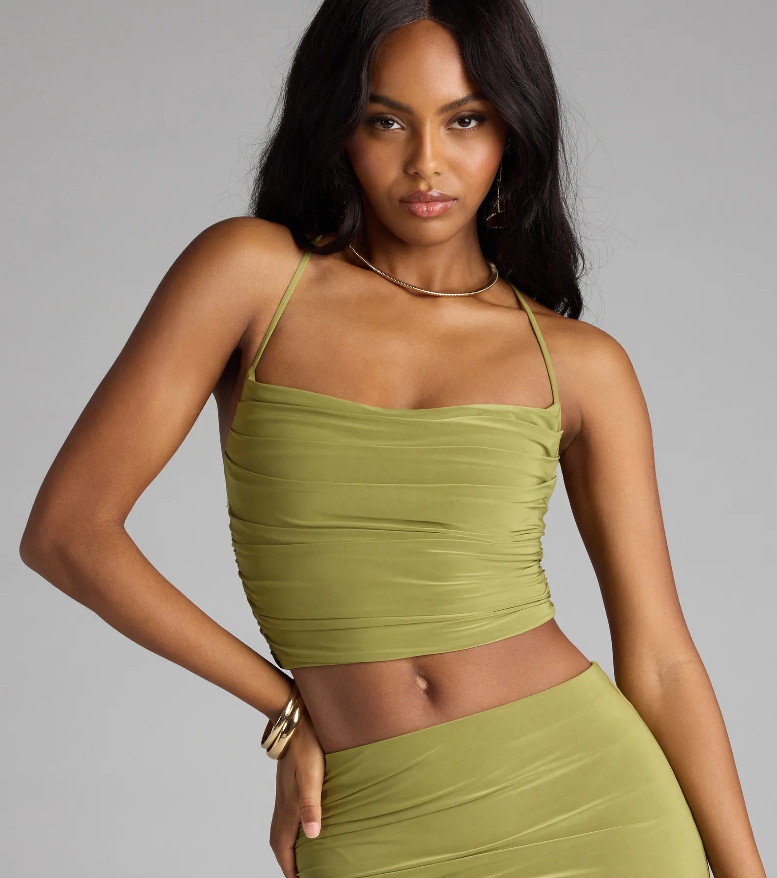 Always Happy Hour Cowl Neck Crop Top - Image 12