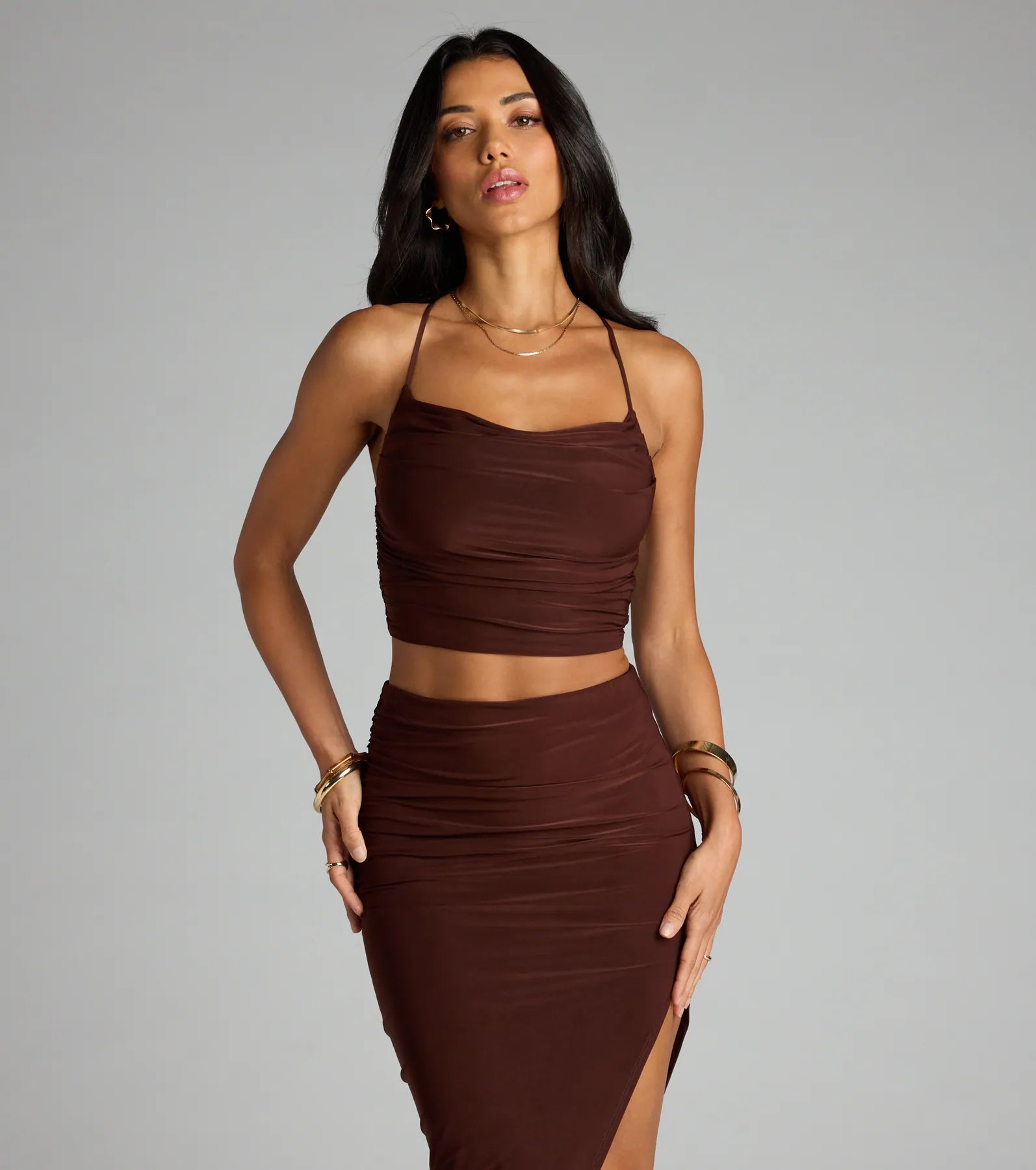 Always Happy Hour Cowl Neck Crop Top - Image 13