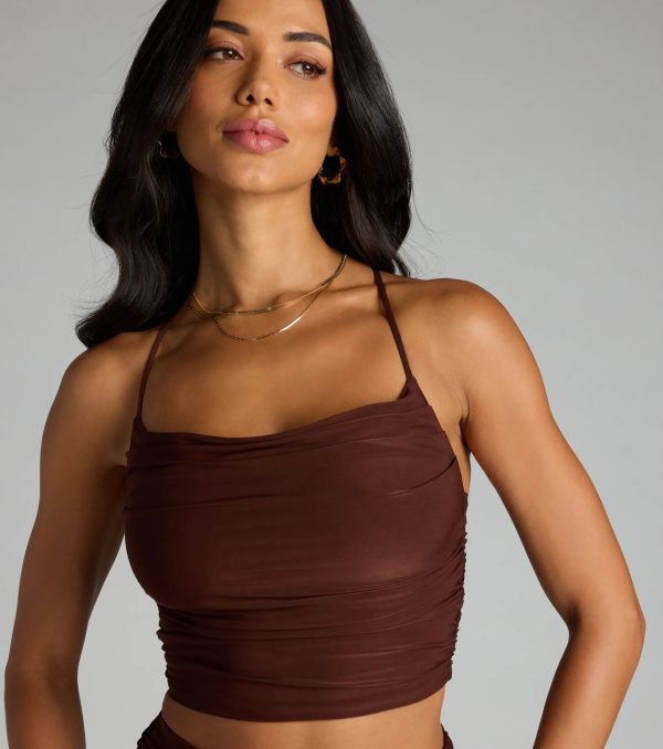 Always Happy Hour Cowl Neck Crop Top - Image 16