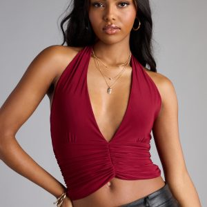 Hot Drama Plunge V-Neck Halter Top