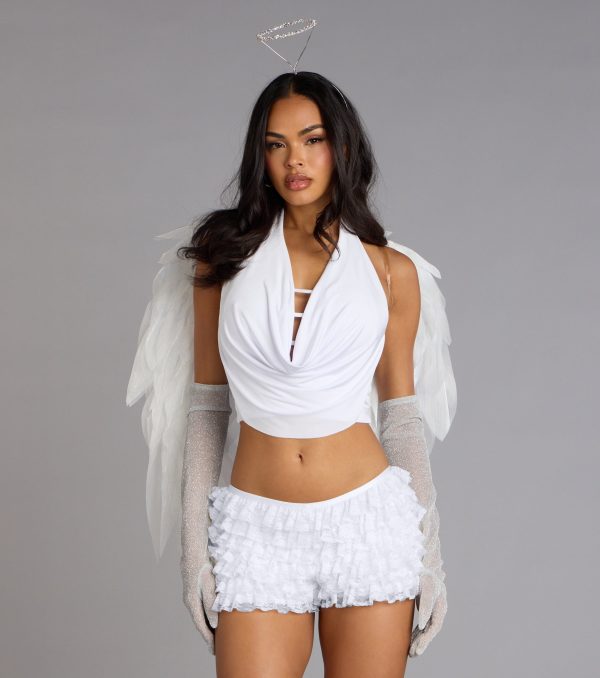 Sultry Sweet Cowl Neck Crop Top