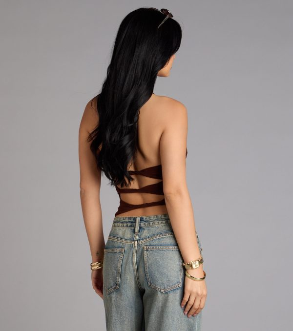 Twist The Night Halter Crop Top - Image 2