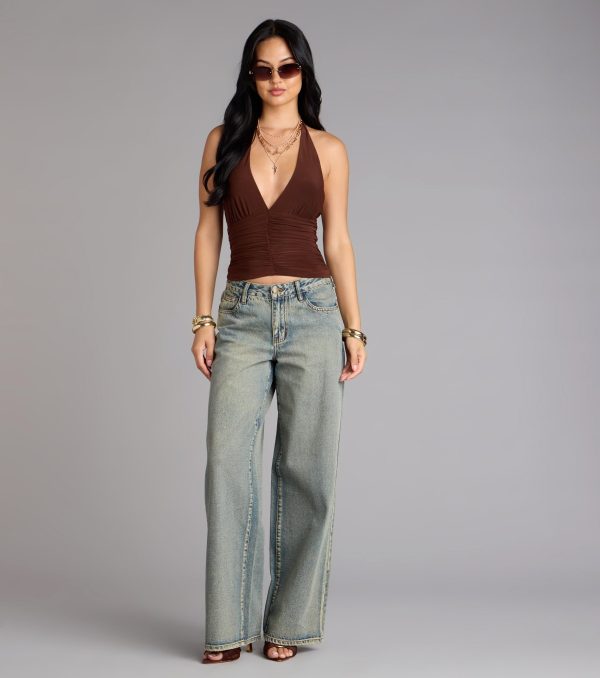 Twist The Night Halter Crop Top - Image 3