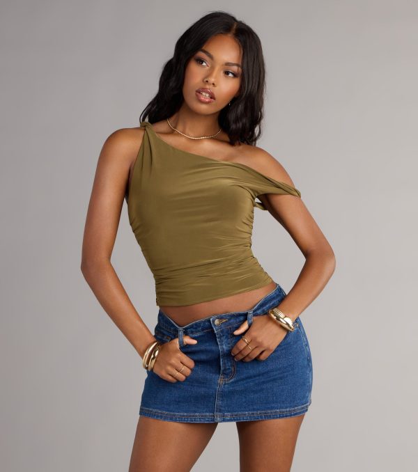 Iconic Chic One-Shoulder Crop Top - Image 25