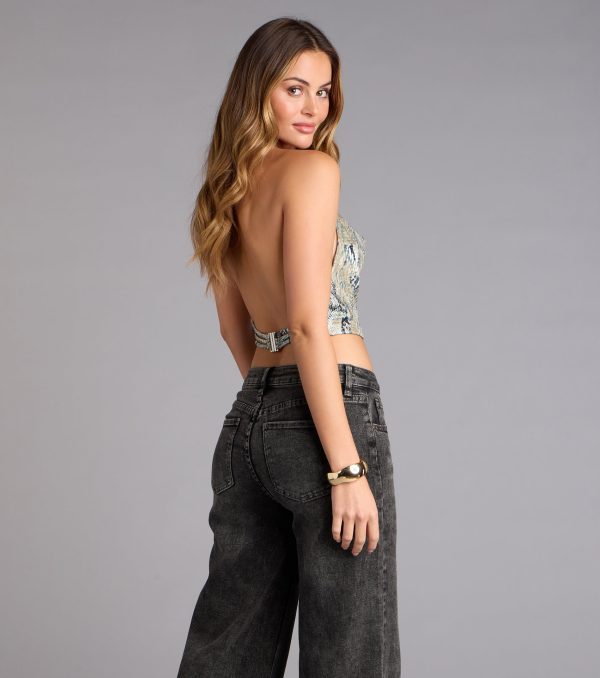 Slithering Heights Snake Print Crop Top - Image 2