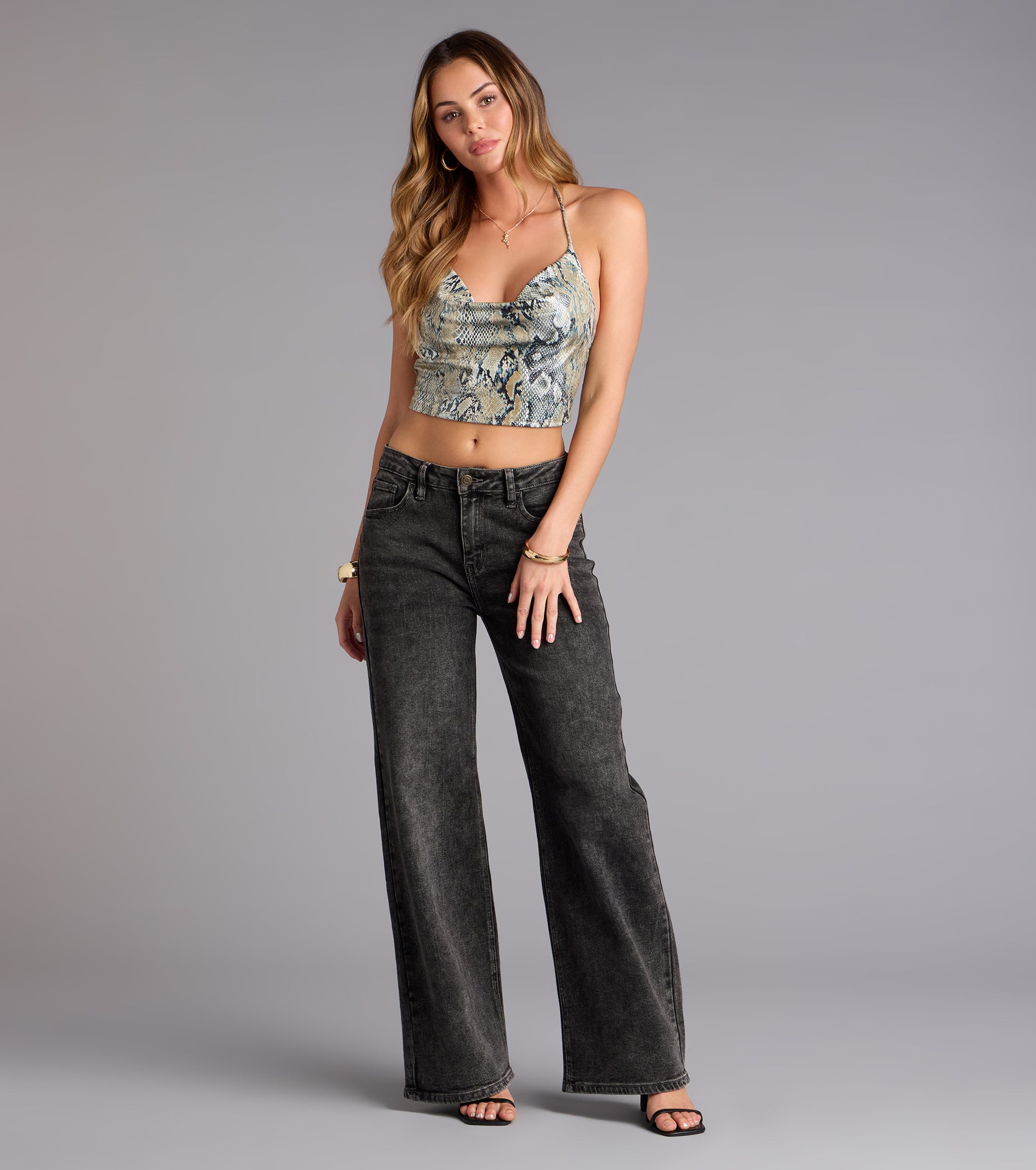 Slithering Heights Snake Print Crop Top - Image 3