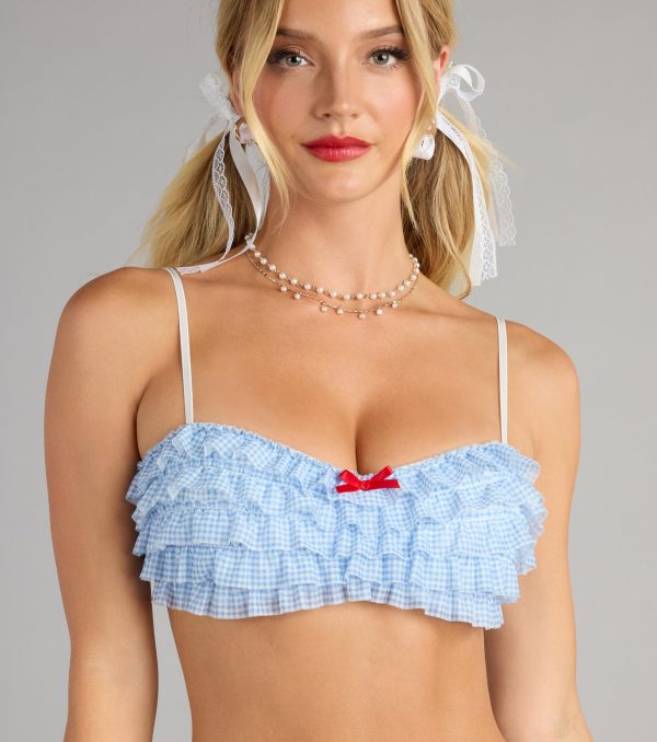 Kansas Dreamer Gingham Bra Top - Image 4