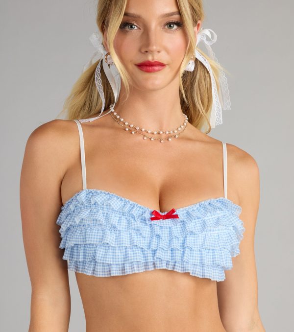 Kansas Dreamer Gingham Bra Top - Image 9