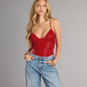 Dangerously Hot Faux Leather Bodysuit