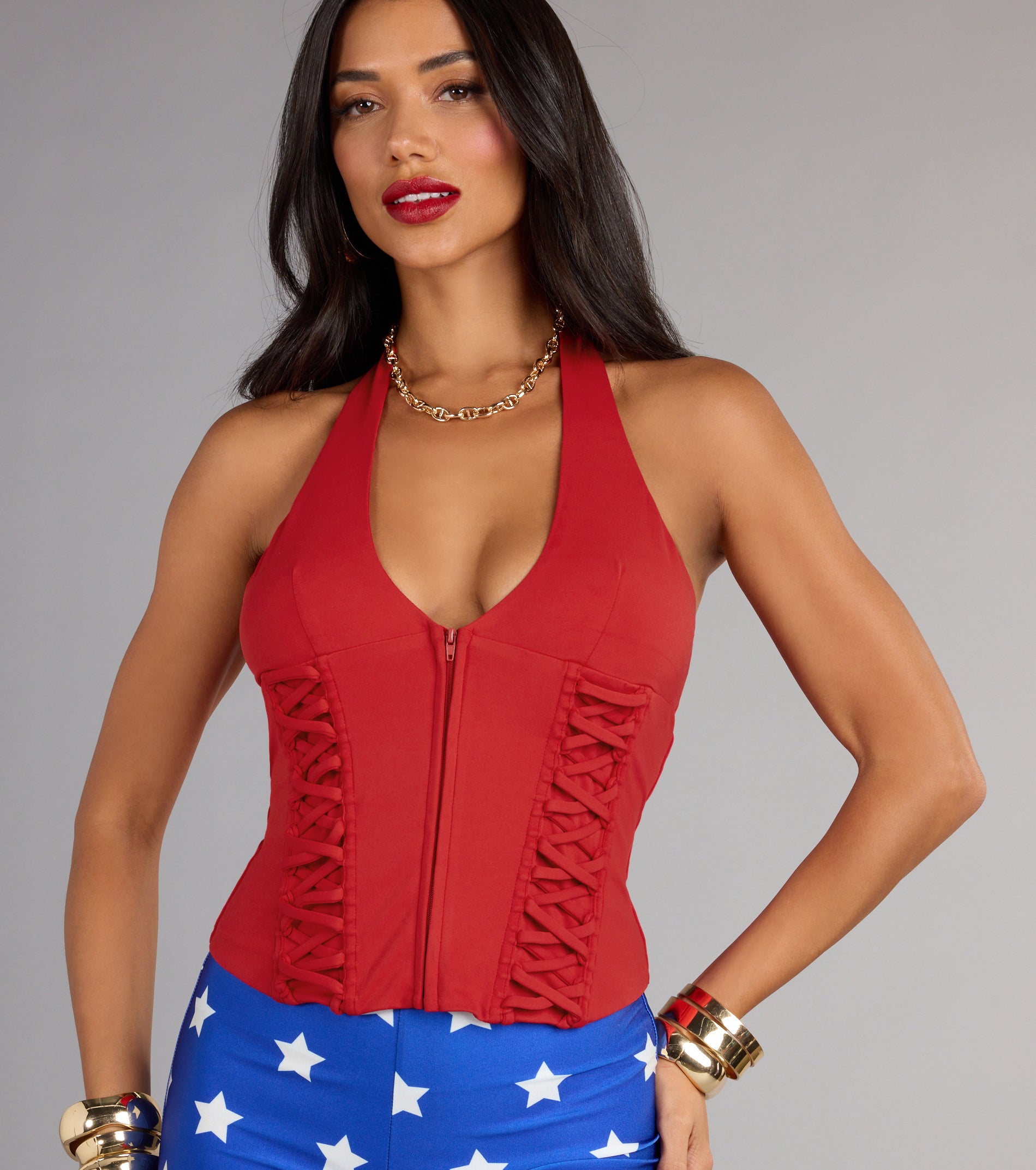 Hot Streak Lace Up Corset Top - Image 4