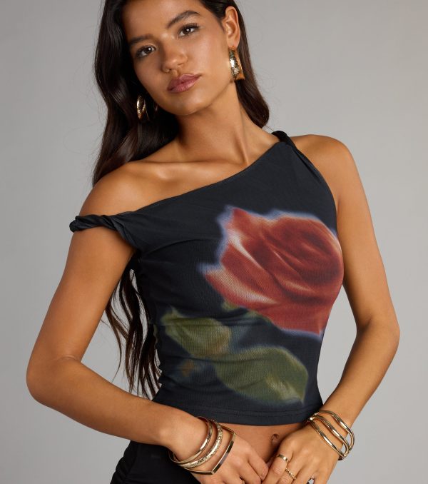Sweet Like Roses Twist Strap Mesh Tank Top - Image 4