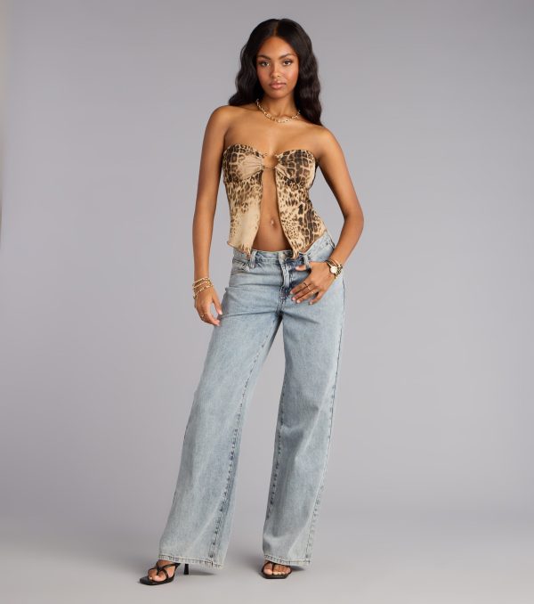 Untamed Flirt Leopard Print Mesh Tube Top - Image 3