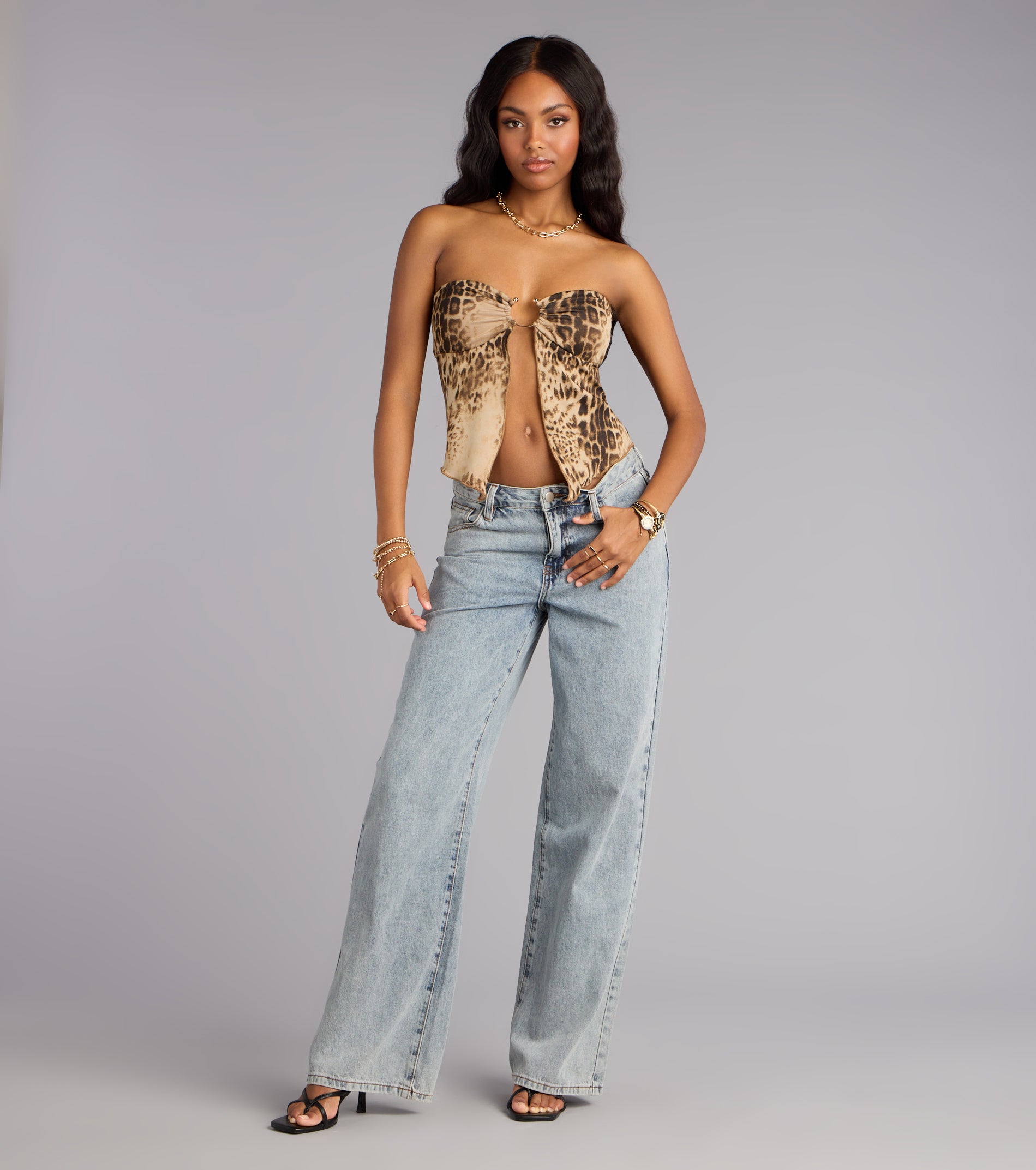 Untamed Flirt Leopard Print Mesh Tube Top - Image 3