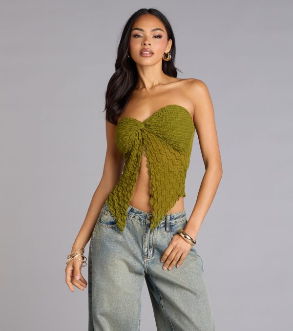 Hot To Go Strapless Slit Crop Top - Image 9